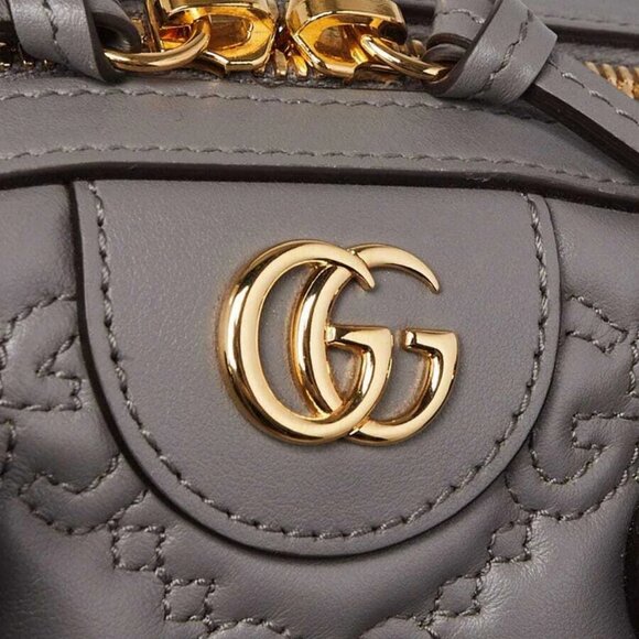 Gucci Grey GG Stitched Leather Matelassè Mini Bag - Picture 5 of 11